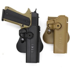 Tactical Gun Holster for 1911 Pistol Right Hand Belt Paddle Carry Waist Case picture