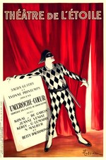 🎭 Théâtre de l'Étoile Harlequin Poster - Vintage French Theater Art Print 1923 picture