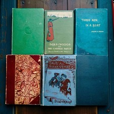 6 Lot Antique Vintage Old Beautiful Distressed Staging Books Library Decor As Is picture