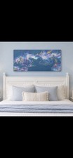 Abstract Modern Fluid Art Canvas Painting Blue Purple Yellow Unframed picture