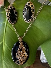 Alexis bittar Klimpt Oval Drop Earrings And Necklace - Gold Played picture