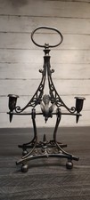 Rare Antique Wilcox Silver Plate Figural Bird Swinging Candelabra 2385 picture
