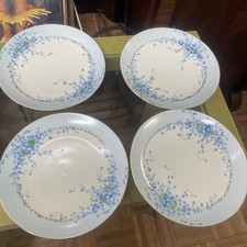 Antique Floral Handpainted Flower Dinner Plates Plate Set Of Four picture