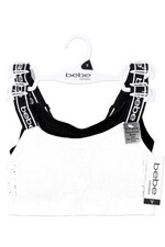 BEBE 2 PACK SPORTS ADJUSTABLE BAND BRA WHITE/BLACK LARGE SIZE picture