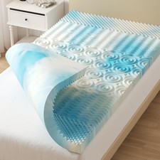 DUMOS 5-Zone Support Memory Foam Mattress Topper,Pain Relief,Cooling Gel Infused picture