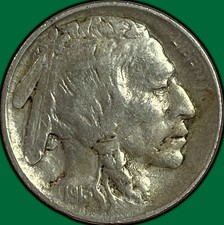 1913 Type 1 Raised Ground Buffalo Nickel Extremely Fine XF Coin #49833 picture
