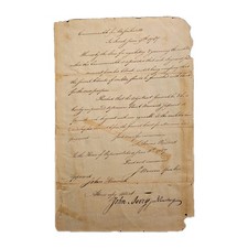1787 Massachusetts Militia Resolve, John Avery Sec For Samuel Adams John Hancock picture