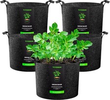 VIVOSUN 5-Pack 20 Gallon Grow Bags Heavy Duty Nonwoven Fabric Pots w/ Handles picture