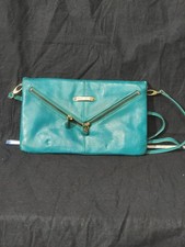 Jimmy Choo Teal Turquoise Leather 2 Way Crossbody Bag And Foldover Clutch picture