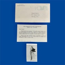 1953 MARILYN MONROE ORIGINAL SNAPSHOT PHOTO & 20TH CENTURY PROMO FAN CLUB NOTE picture