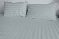 1800 Count Cotton Bamboo Feel Dobby Striped Sheet Set Deep Pockets 4 Piece Set picture