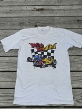 Vintage Dirt Is Beautiful TShirt Dirt Track Racing Sprint Car Checkered Flag USA picture