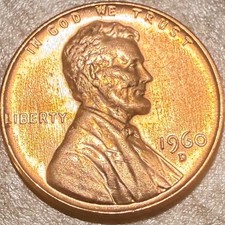 1960 D Uncirculated Broad Strike Error Lincoln GEM BU RD Penny - R1 picture