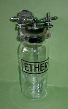 T. C. W. Co. Antique ETHER Bottle ~ Nice picture
