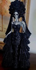 Halloween Decor Statute Lady Death Bride Sparkly LG picture
