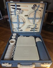 Vintage British motoring campervan 1950s 1960s Brexton picnic set For 4 in Blue picture