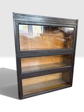 ANTIQUE Macey 713 3 Stack Barrister Bookcase Glass Doors Sectional Cabinet picture