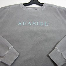 Seaside 30A Florida Sweatshirt Crewneck Comfort Colors Grey LRG Sandy Feet Beach picture