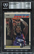 ORLANDO WOOLRIDGE signed autographed 1987 FLEER CARD BECKETT (BAS) RARE DECEASED picture