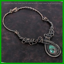 Natural Cuprite Chrysocolla Boho Wire Wrapped Chain Wife Necklace Jewelry Copper picture