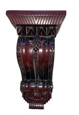 1 Pair Vtg Style Drapery Curtain Swag Holders Rich Mahogany Color Wall Brackets picture