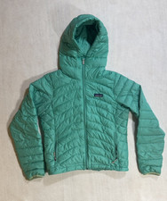 Patagonia Women Down Sweater Hoody Teal Blue Puffer Jacket 84711 picture