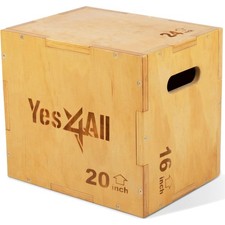 3-in-1 Wooden Plyo Box for Home Gym - Adjustable Height for Lunges, Squats, Dips picture