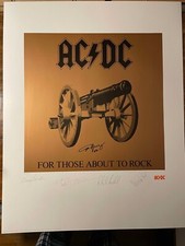 ACDC Hand Signed Angus Young Poster For Those About To Rock Lithograph Official picture
