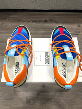 Moschino Men’s Multicolor Colorblock Low-Top Lace-Up Athletic Sneakers Rubber picture