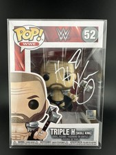 Triple H HHH Signed WWE Funko 52 WrestleMania Authentic Auto WWE STICKER COA picture