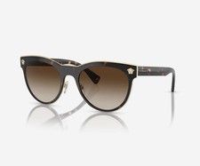 REAL Versace VE2198 1252/13 Medusa Charm Dark Havana Pale Gold Sunglasses 54mm picture