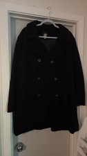 Old Navy Black Double-Breasted Pea Coat picture