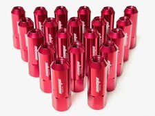 20pcs Red M12X1.5 60mm Extended Forged Aluminum Tuner Racing Wheel Lug Nuts OSMA picture