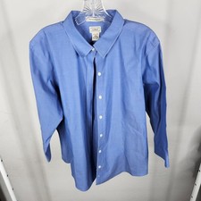 L.L. Bean Shirt Womens XL Blue Cotton Button Down Long Sleeve Cotton picture