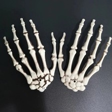 1 Pair Halloween Skeleton Hands Realistic Life Size Plastic Bone Decorations picture