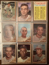 1962 Topps MLB Baseball Lot (94)CARDS/~99% COMMONS+Checklists/w/(22)High#s(500s) picture