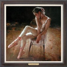 Handmade Oil painting original Art female Small ballet girl on canvas 30