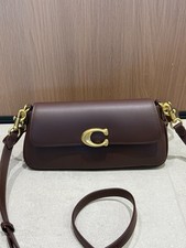Coach CAM16 Jet Maple Brown Leather Shoulder Crossbody Baguette Bag pin picture
