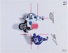 Auston Matthews Maple Leafs & Macklin Celebrini Sharks Signed 16