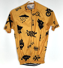 Twin Six Men's M Medium Cycling Bike JERSEY full zip MN.612.US Gold Black Print picture