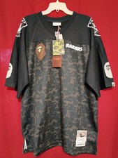 A BATHING APE BAPE MITCHELL & NESS RAIDERS NFL FOOTBALL JERSEY MENS SIZE 2XL NWT picture