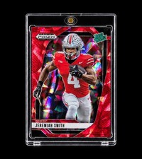 JEREMIAH SMITH ROOKIE RED ICE CRACKED REFRACTOR Panini Prizm OHIO STATE BUCKEYES picture