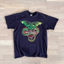 VTG Harley Davidson Dragon Eagle 3D Emblem T-Shirt Dave Gardner 1984 Holoubek picture