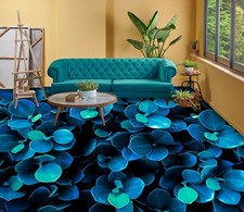 3D Blue Petals SKE1212 Floor Wall Paper Wall Print Decal Wall Deco Bea picture