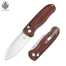 Kizer Drop Bear EDC Folding Pocket Knife Nitro V Steel Blade Wood Handle V3619A6 picture