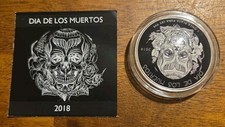 2018 Dia de los Muertos Libertad 1 oz CONCAVE DESIGN PROOF 136 of 500 RARE picture