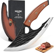 Huusk Japan Ulu Knife with Sheath - Christmas Gift for Men and Women - Hand Forg picture