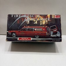 RARE JO-HAN DETROIT MICHIGAN FIRE DEP CADILLIAC AMBULANCE MOLDED IN  RED NEW CIB picture