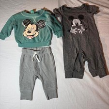 Disney baby Mickey Mouse green and grey sweatshirt set picture