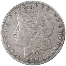 1880 O Morgan Silver Dollar F Fine $1 Coin Collectible picture